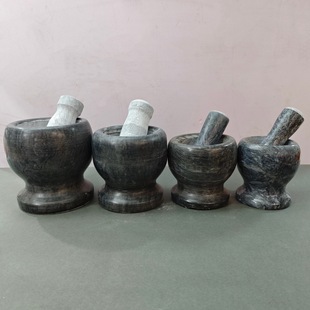 Fine black stone mortar Stone pounding garlic mortar Stone Cup