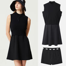 韩国原单高尔夫服装女士纯色百搭配打底裤简约针织布料面料连衣裙