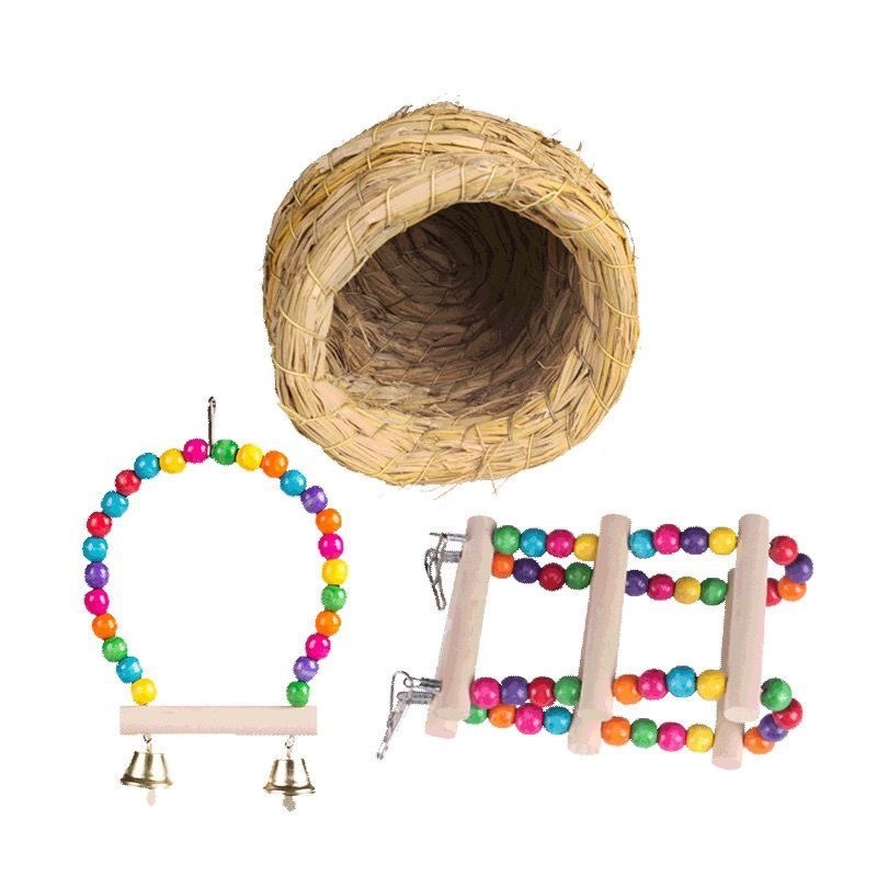 Cría de tigre y loro paquete de perla accesorios de jaula de pájaro nido de paja nido de pájaro nido de pájaro nido de pájaro nido de pájaro nido de pájaro pequeño caja de peonía para mantener el calor