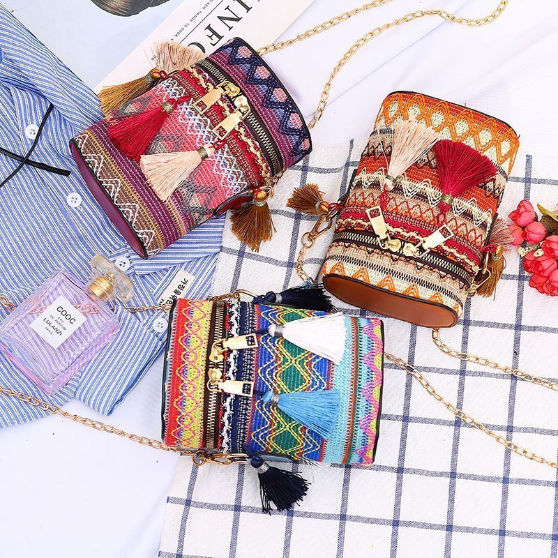 Fashionable ethnic one-shoulder bag