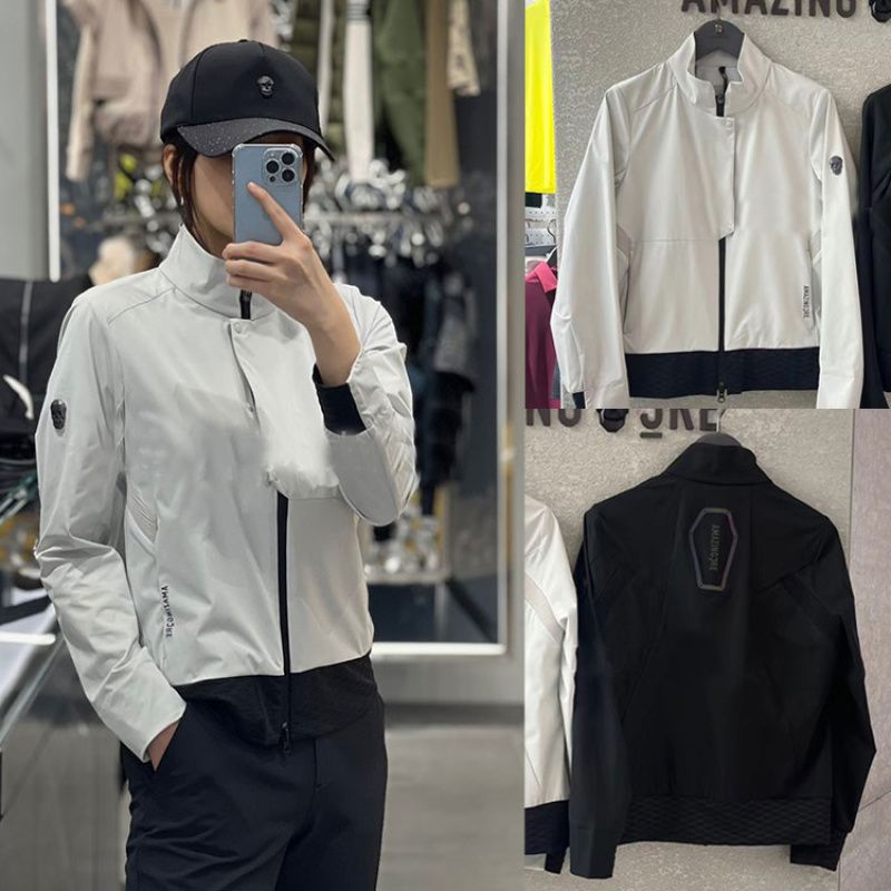 24 New Original Single Golf Clothing Women's Trendy Spring and Summer Zipper Stand Collar Golf Versatile Casual Long-Sleeved Jacket