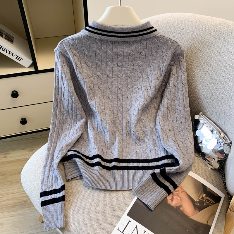 Damen Strickpullover Mit Polokragen Für Den Lässigen Herbst-look_voghion.com