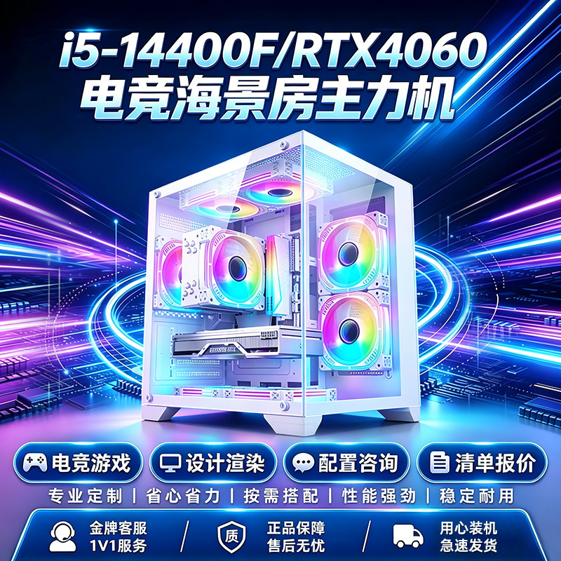 Core I514600Kf/Rtx5060 Sea View Room Office Computer Host 2K E-Sports Gaming Desktop Assembly Core I514600Kf/Rtx5060 Sea View Room Office Computer Host 2K E-Sports Gaming Desktop Assembly