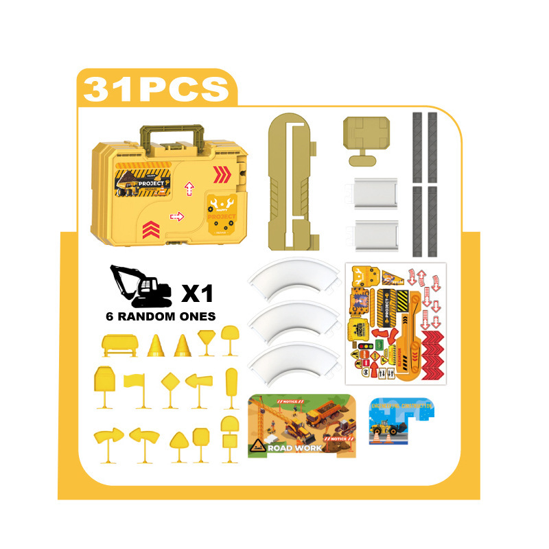 Los niños transfronterizos juegan a las casitas pista de estacionamiento traje de simulación de aleación de tráfico de coches bolsa de almacenamiento portátil de juguete