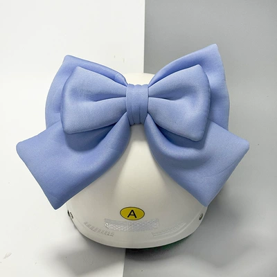 Motosiklet dəbilqələri — car helmet accessories cat ear - double-layer-luxury-bow-velcro-blue