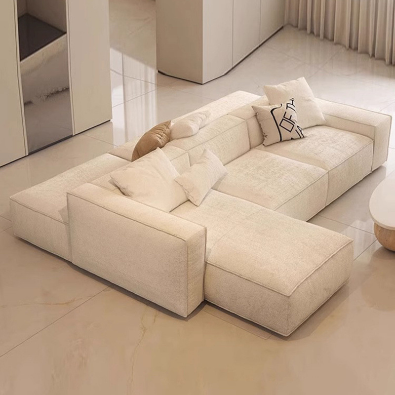 Italian Simple Tofu Block Double-Sided Fabric Sofa Large House Living Room Rest Area Module Splicing Sofa