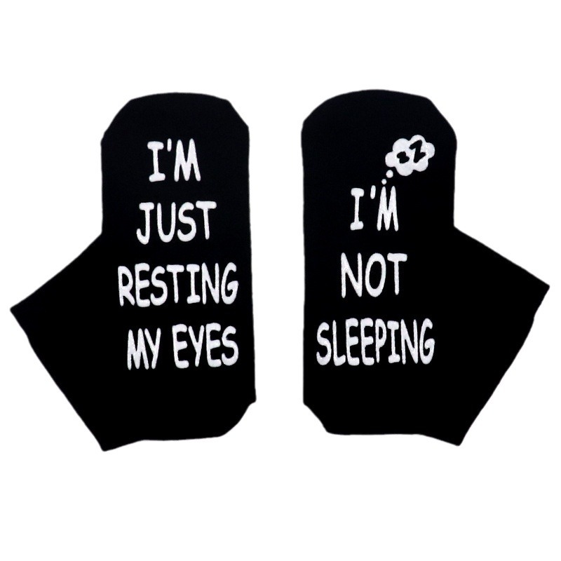 En stock europeo y americano transfronterizo Venta caliente calcetines de media pantorrilla de algodón letras creativa de suela antideslizante dispensación calcetines de piso calcetines divertidos