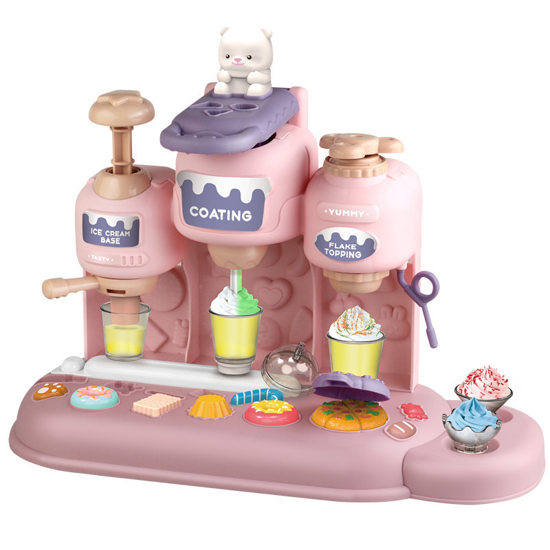 Barro colorido infantil transfronterizo DIY helado máquina de helado de goma moldes de arcilla juegos de barro colorido casero
