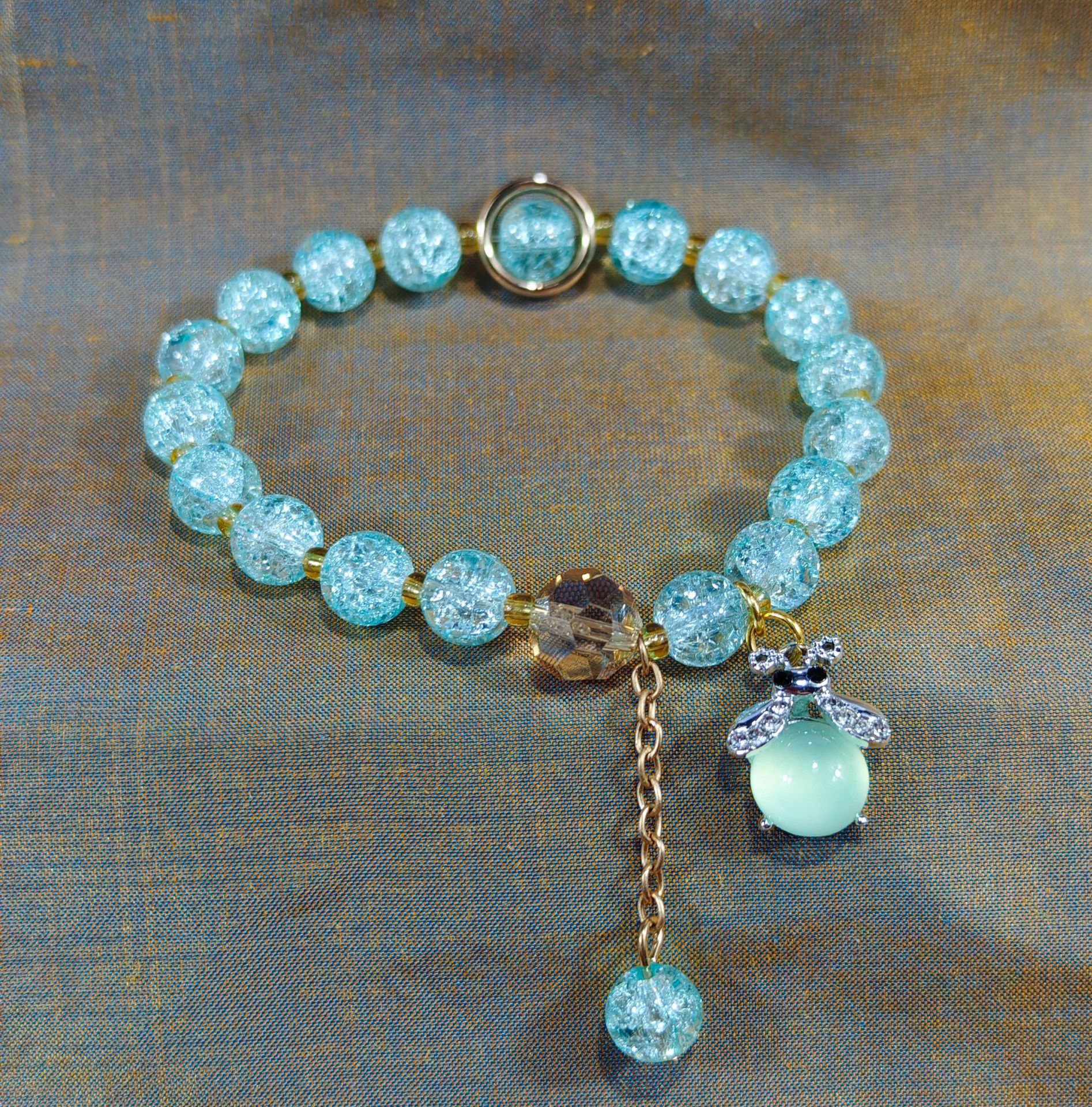 Las celebridades de Internet retro transfronterizas suelen ser todo-fósforo pulsera elástica de estilo ins simple pulsera de moda de lujo ligero, joyería de temperamento