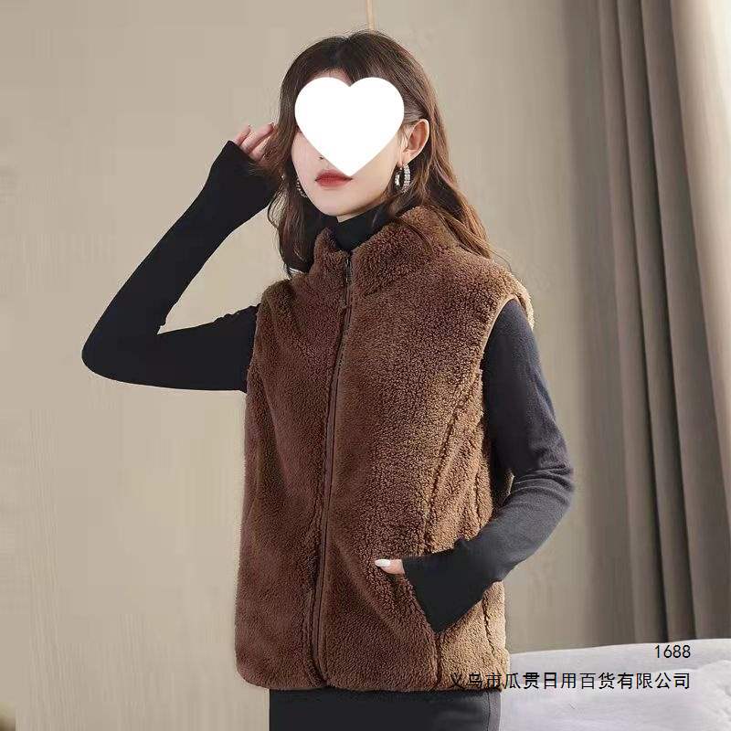 抓绒摇粒绒马甲女外穿百搭冬珊瑚绒马夹背心加厚坎肩保暖拉绒马褂