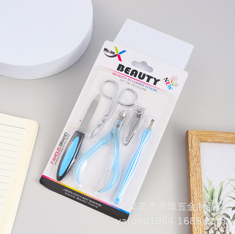 YARONG fabricante de cuchillo de pedicura conjunto de manicuras para limpiar la piel gruesa y dura de las uñas de los pies en el conjunto de tarjetas de aspiración de uñas de los pies