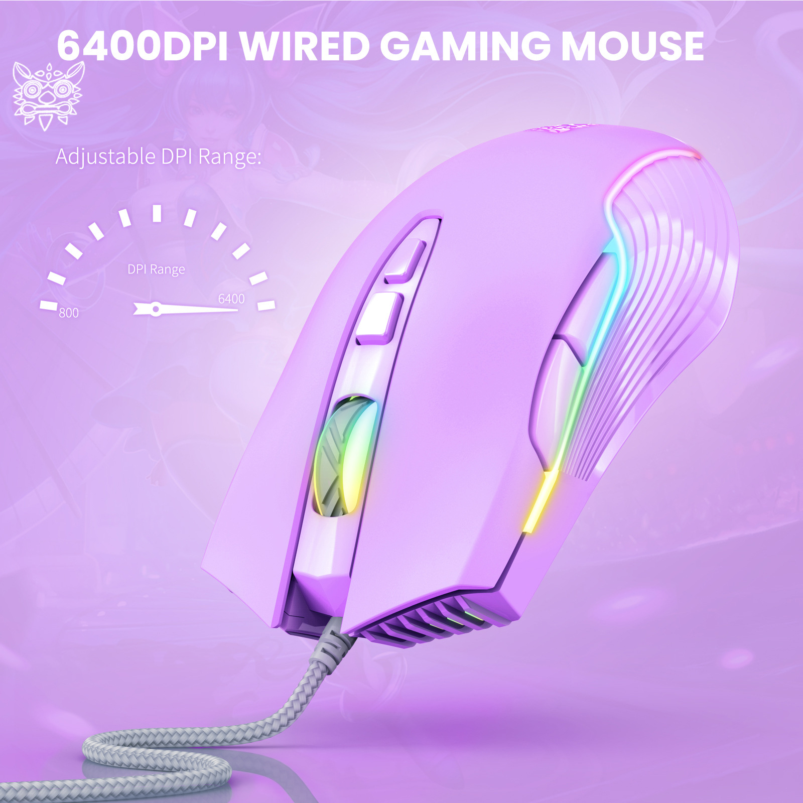 Gaming Mouse Rgb With Macro Definition And Backlight Pink Matte_voghion.com
