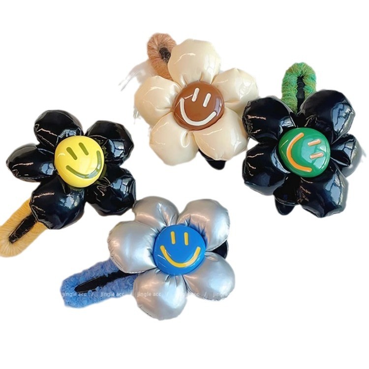 Mellard flores de boca de pato temperamento versátil cabeza trasera cabello de cabello de alta sensación de cabello de otoño y invierno