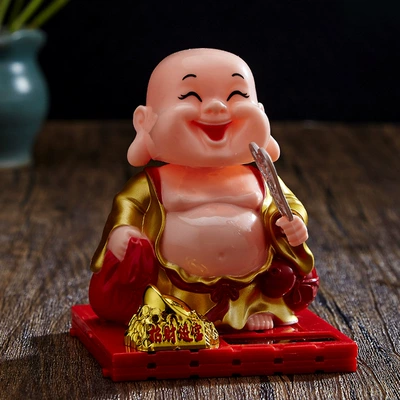 Car ornaments Your Head Calm Little Monk Doll - figure-maitreya-golden