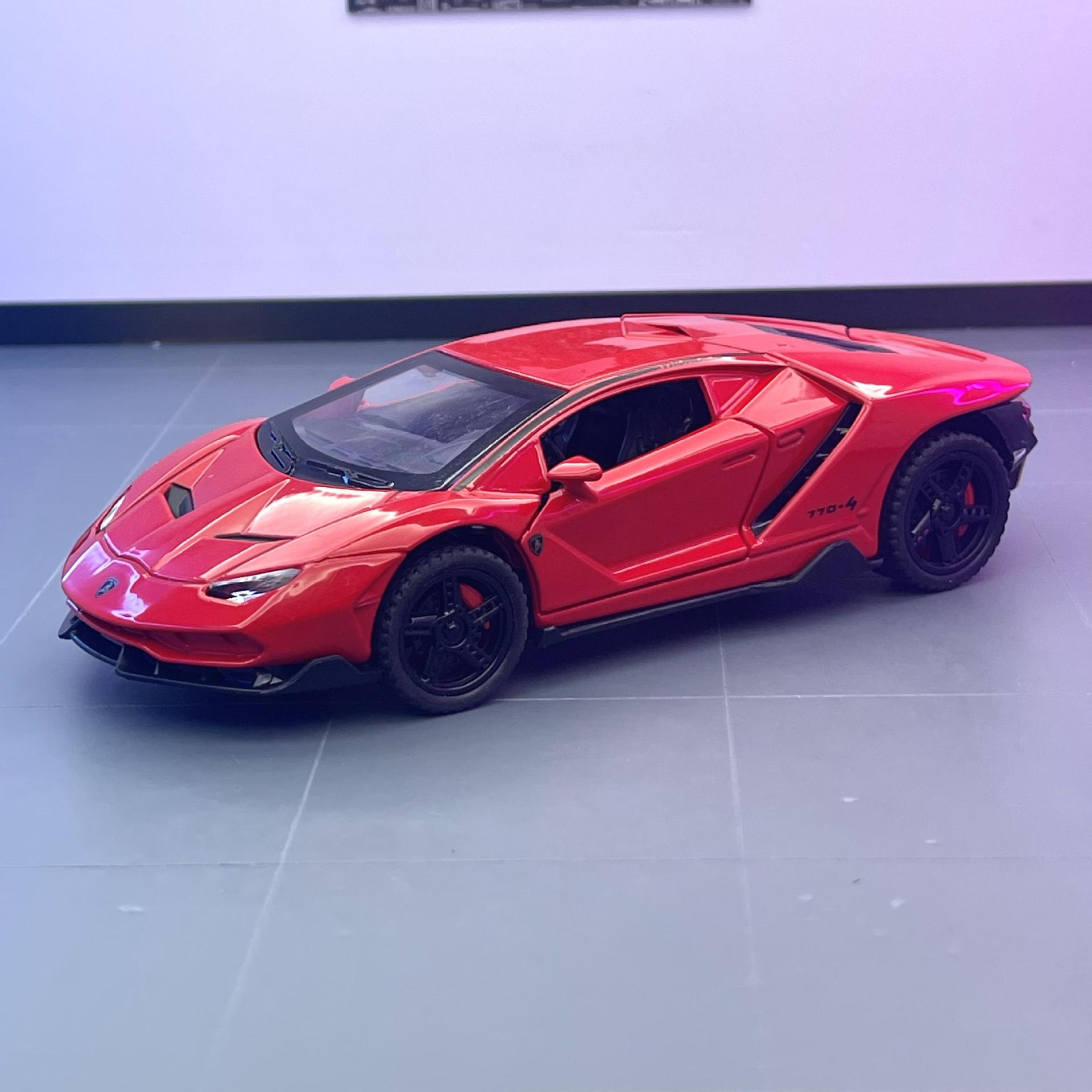 Tianying modelo de coche de aleación 1 a 32 Rambo LP770 coche deportivo con sonido y luz juguete modelo de coche decoración colección