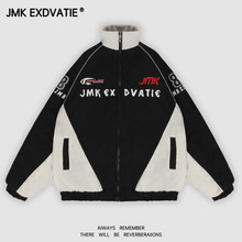 JMK EXDVATIE美式宽松复古潮牌设计感立领机车服夹克印花外套中性