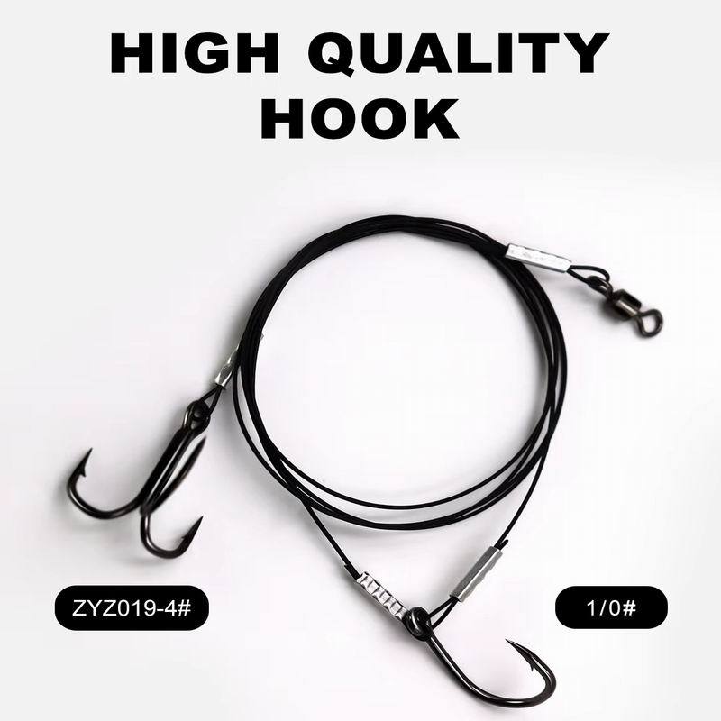 Cross-Border Stainless Steel Single Hook Triple Hook Coated Soft Steel Wire Fishing Rig Exported to Europe and America Pike Fishing Rig Lure Bait