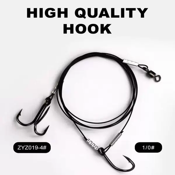 Cross-Border Stainless Steel Single Hook Triple Hook Coated Soft Steel Wire Fishing Rig Exported to Europe and America Pike Fishing Rig Lure Bait
