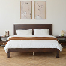 瑞澤新中式黑酸枝木大床卧室雙人床1.8米1.5米現代簡約全實木家具