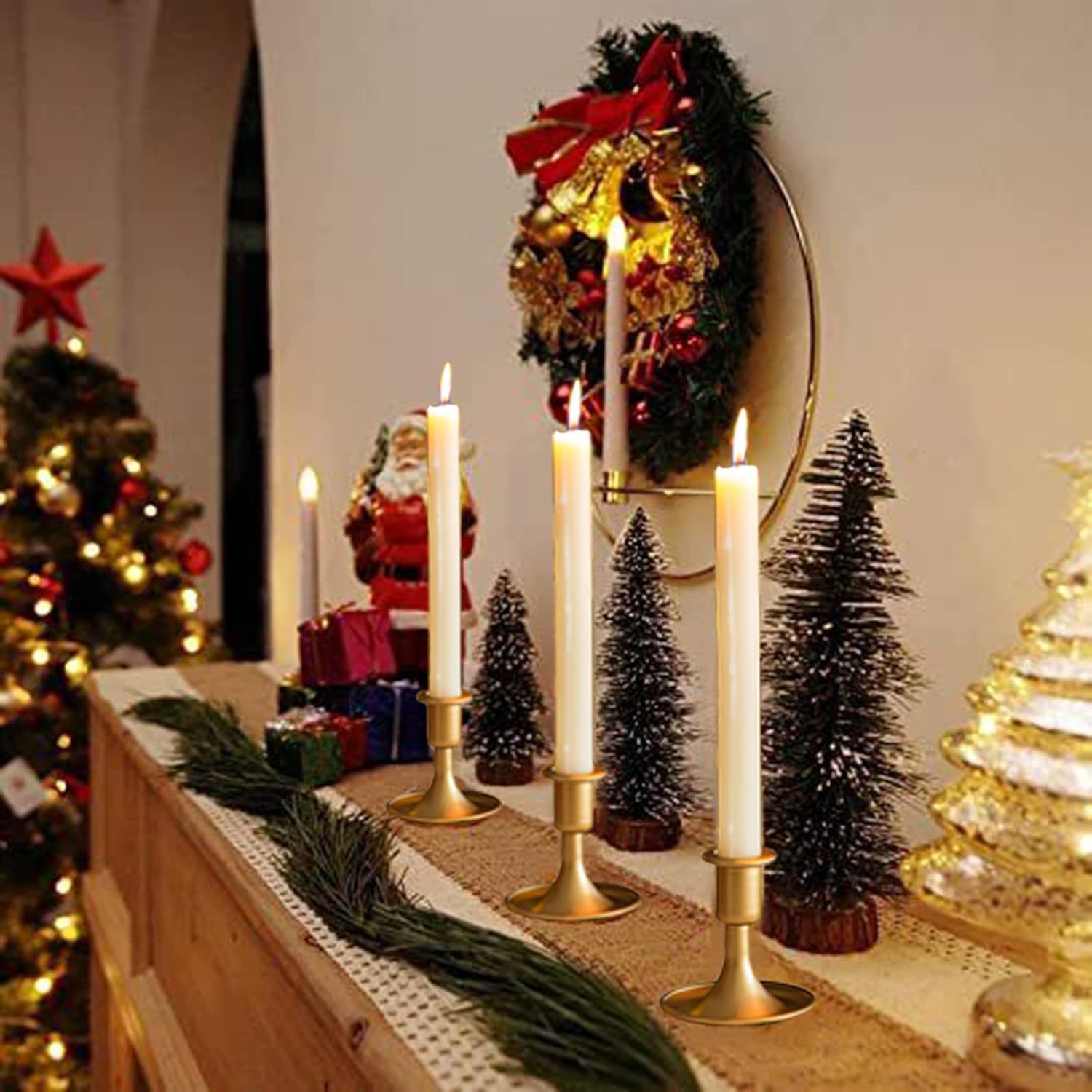 Fábrica directa transfronteriza altavoces europeos retro dorados mesa de comedor romántica decoración de cena a la luz de velas