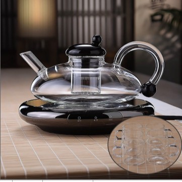 Tetera, vidrio resistente al calor, nueva tetera, té de flores domésticas, separación de agua, estufa de cerámica eléctrica, tetera, juego de té de lujo ligero