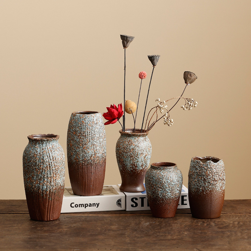 New Chinese-Style Retro Ceramic Vase for Home Living Room Decoration, Entryway Flower Arrangement, Fresh Flowers, Baby's Breath, Dried Flower Container New Chinese-Style Retro Ceramic Vase for Home Living Room Decoration, Entryway Flower Arrangement, Fresh Flowers, Baby's Breath, Dried Flower Container