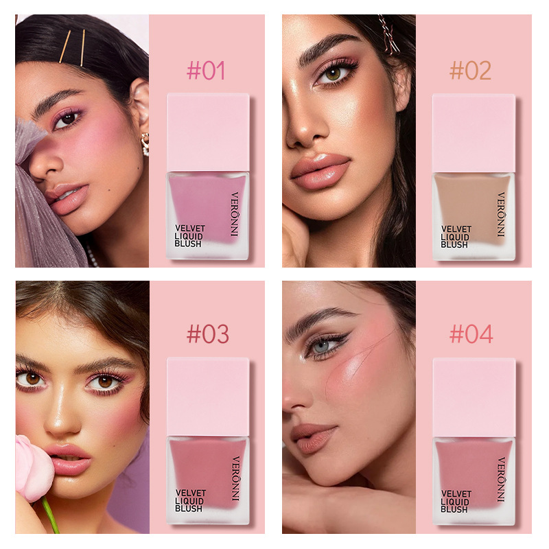 VERONNI 10ML liquid blush long-lasting color non-fading waterproof blush natural moisturizing rouge blush