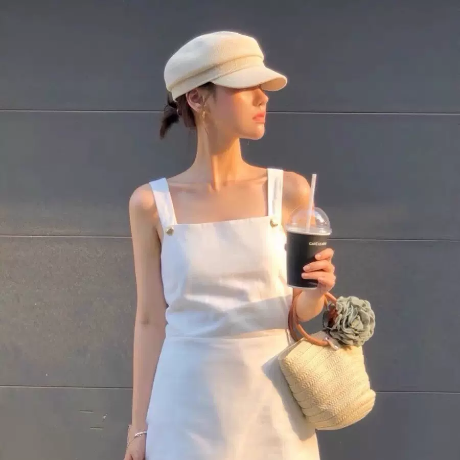 2025新款女款帽子遮阳防晒帽韩系INS风海军帽八角帽亚麻贝雷帽潮