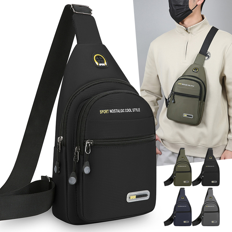 Bolso de pecho de moda moda nuevo hombre bolso de hombro casual portátil al aire libre bolso de viaje de bicicleta