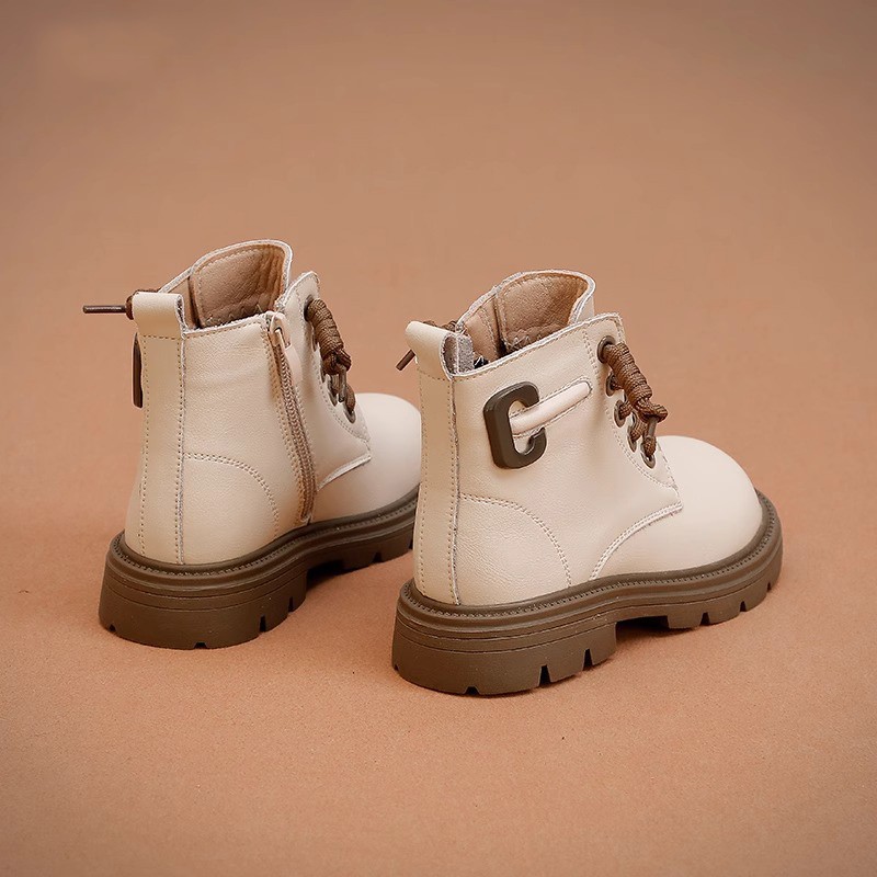 Children's Martin 2024 autumn and winter new boys' single Korean version versatile girls' leather boots_voghion.com