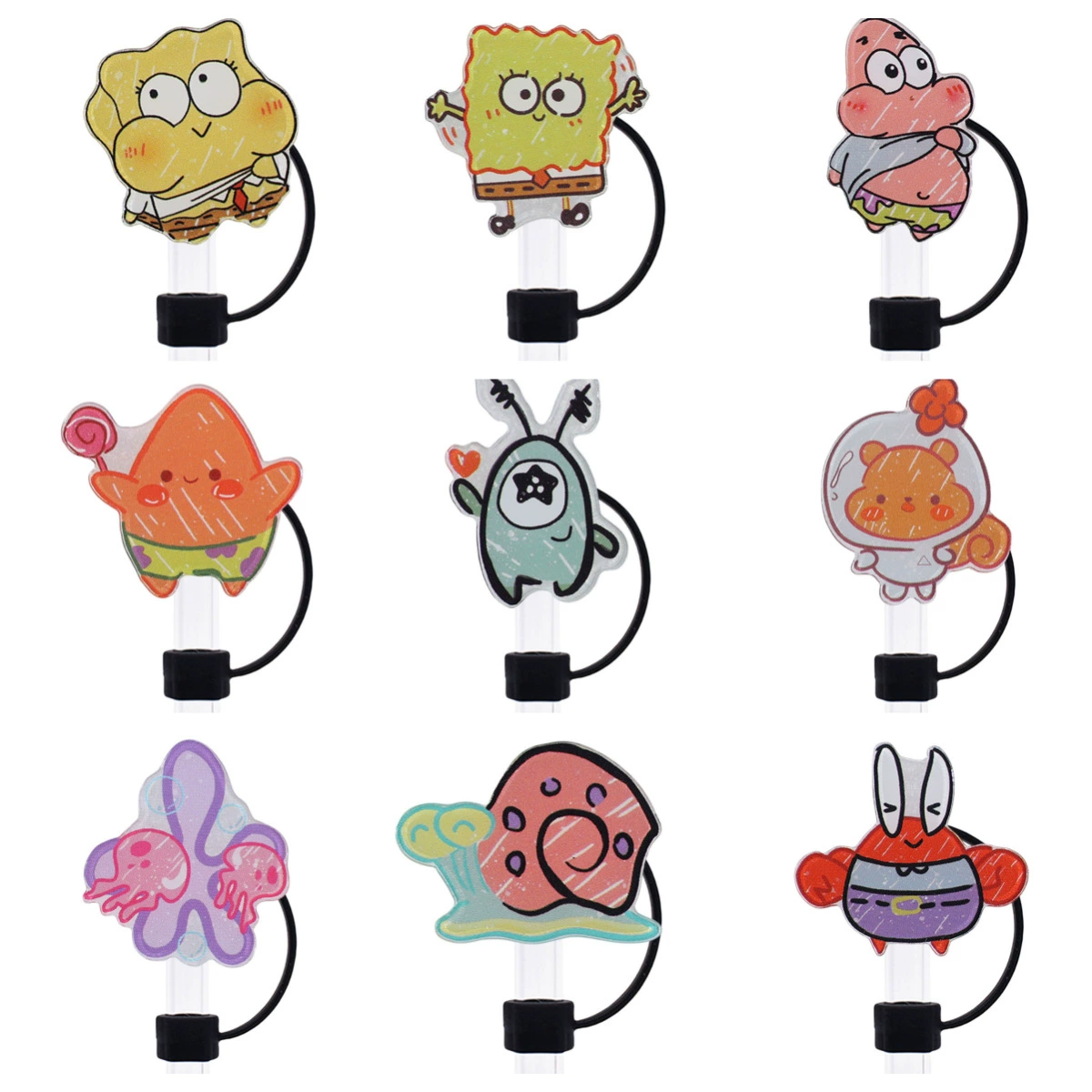 Губка Боб Пай Большой Звездный Колпачок соломки 10MM Диаметр Кубок Стэнли соломка пылезащитная амазонка через границу