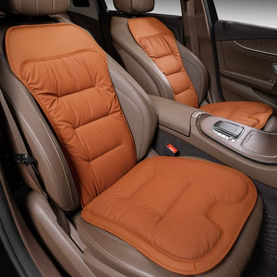 Seat cushion, seat cover – four-season wear-resistant car seat cushion - single-backrest-love-horse-orangebreathable-nappa-leather