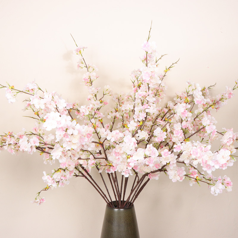 Artificial Cherry Blossom Branches for Decoration, Wedding Artificial Cherry Blossom Props Single Flower, Wedding Branch Photography Peach Blossom Artificial Flower