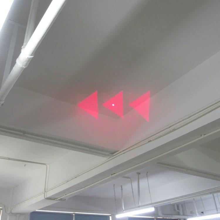 Red, green, blue light 14.8 degrees fire guide arrow indicating positioning laser light 14.6 degrees solid arrow laser