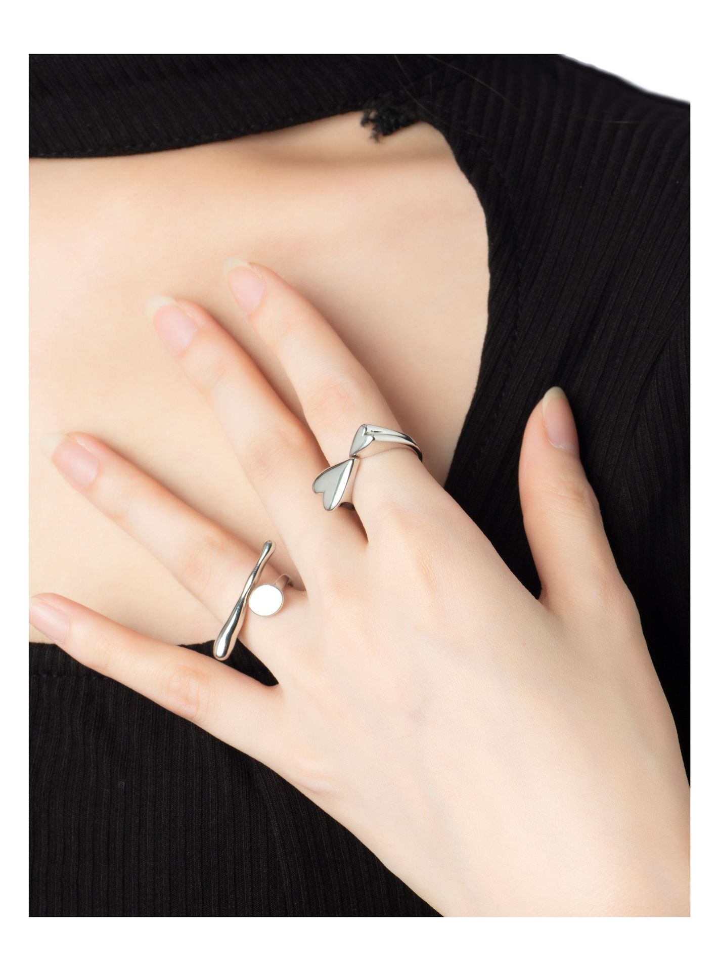 Fashion Heart Shape Copper Plating Rings 1 Piece