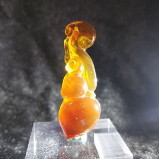 Baili Ji Billion Years Water Purified Blue Amber Ruyi Shou Peach Pendant Bule Pepper Natural Amber Pendant Jewelry