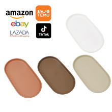 欧式PP材质毛巾盘 椭圆零食盘 蛋糕盘 首饰收纳盘 托盘 毛巾盘