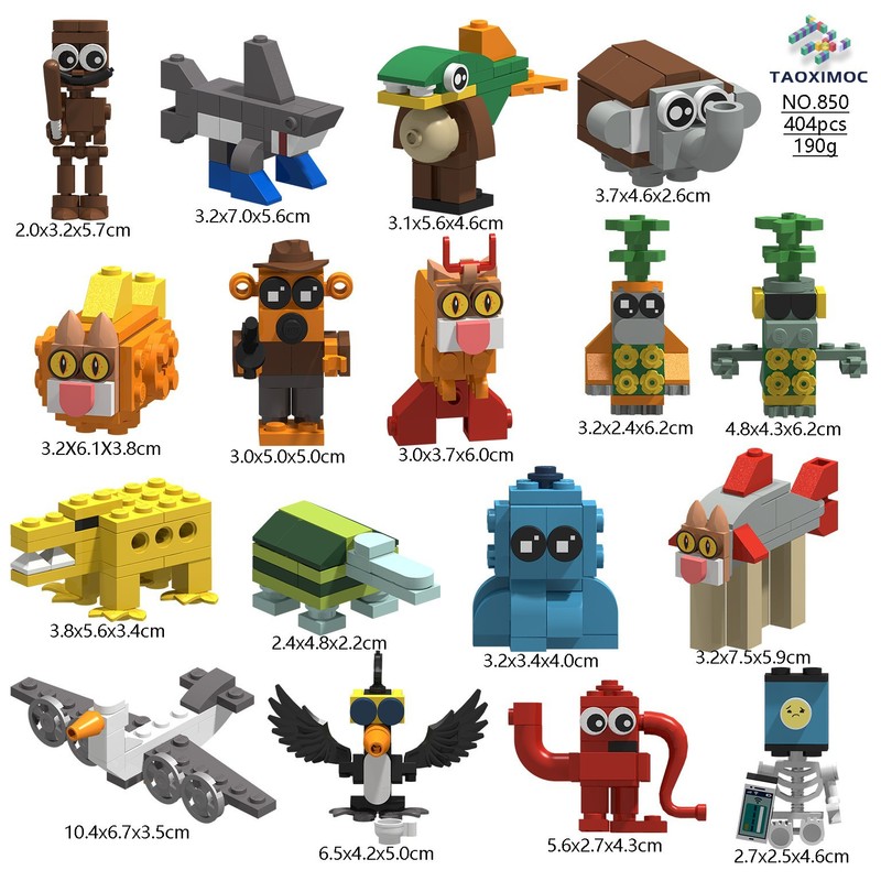 Ai Shanhaijing Building Blocks Q-Version Set Stick Figure Fusion Monster Dolls Children's Assembly Toys
