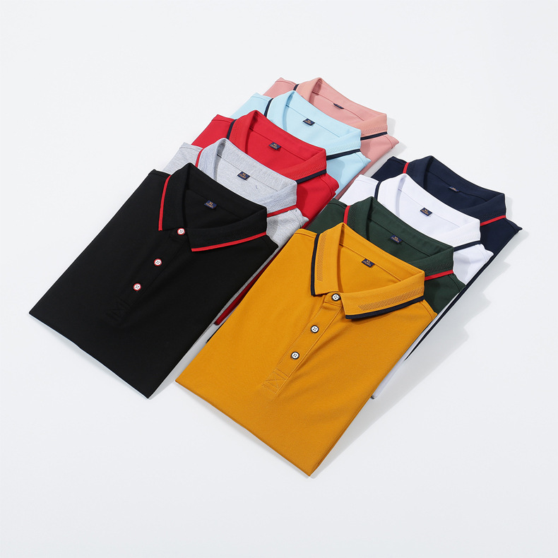 Camisas de alta calidad polo personalizadas bordadas LOGO color intercolor camiseta de manga corta de oficina corporativa ropa de trabajo hecha a medida