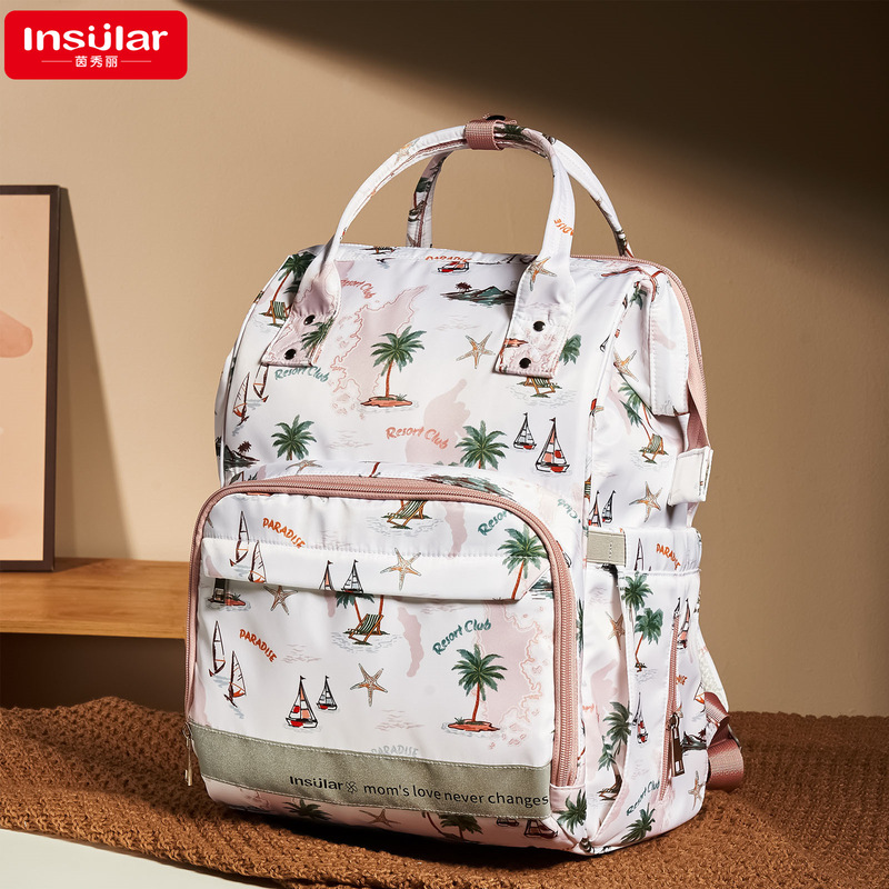 Multifunctional Large Capacity Nylon Waterproof Shoulder Mummy Bag Baby Backpack Baby Car Hanging Bag Mother Bag Diaper Bag