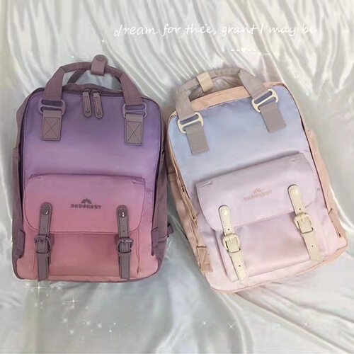 Donut Dual Shoulder Bag for Women, New Macaron Color, Unisex Handheld Backpack for Students, Sports and Travel