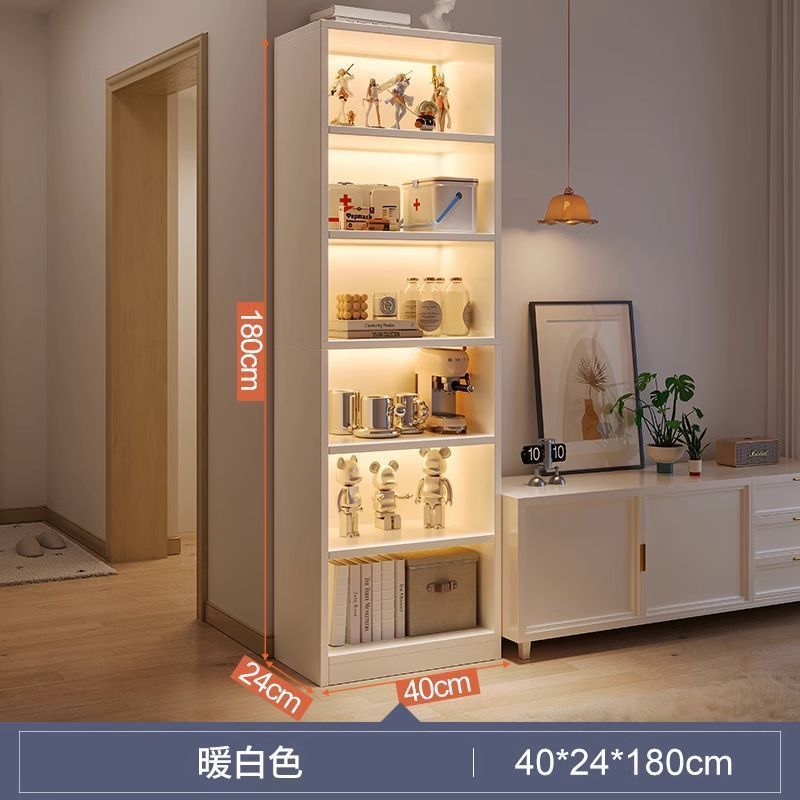 电视柜旁置物架家用书架简易落地收纳过道柜子多层墙角书柜客厅|undefined