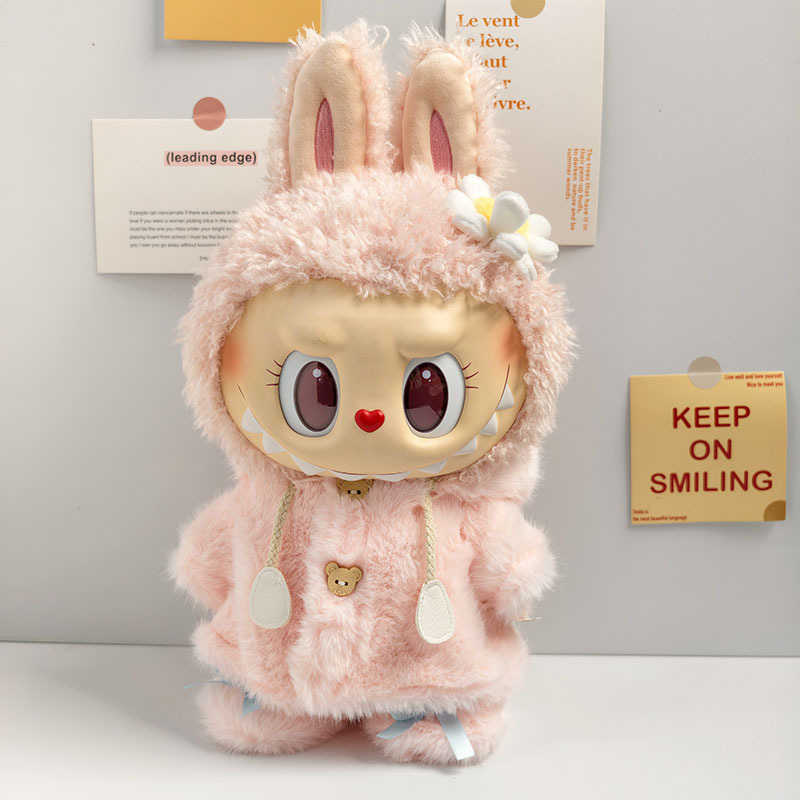 Ropa de muñeca de peluche de vinilo Labubu de 38cm para ropa de muñeca La Bu Time to Chill