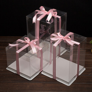 Birthday Cake Box 4 Inches 6 Inches 8 Inches 10 Inches 12 Inches 14inch 16inch Double-Layer High Transparent Box