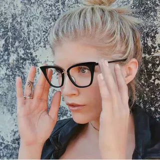 猫眼黑框素颜神器眼镜女墨镜高级感防紫外线太阳镜男款sunglasses