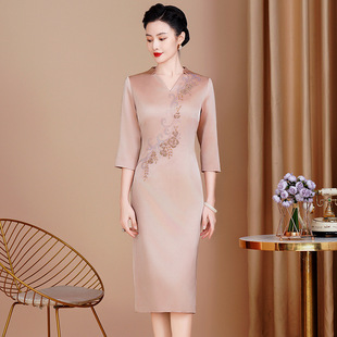 Wedding Mother Dress Noble dress Mother-in-law Wedding Dress 2024 Spring New Wedding Dress Cheongsam Dress