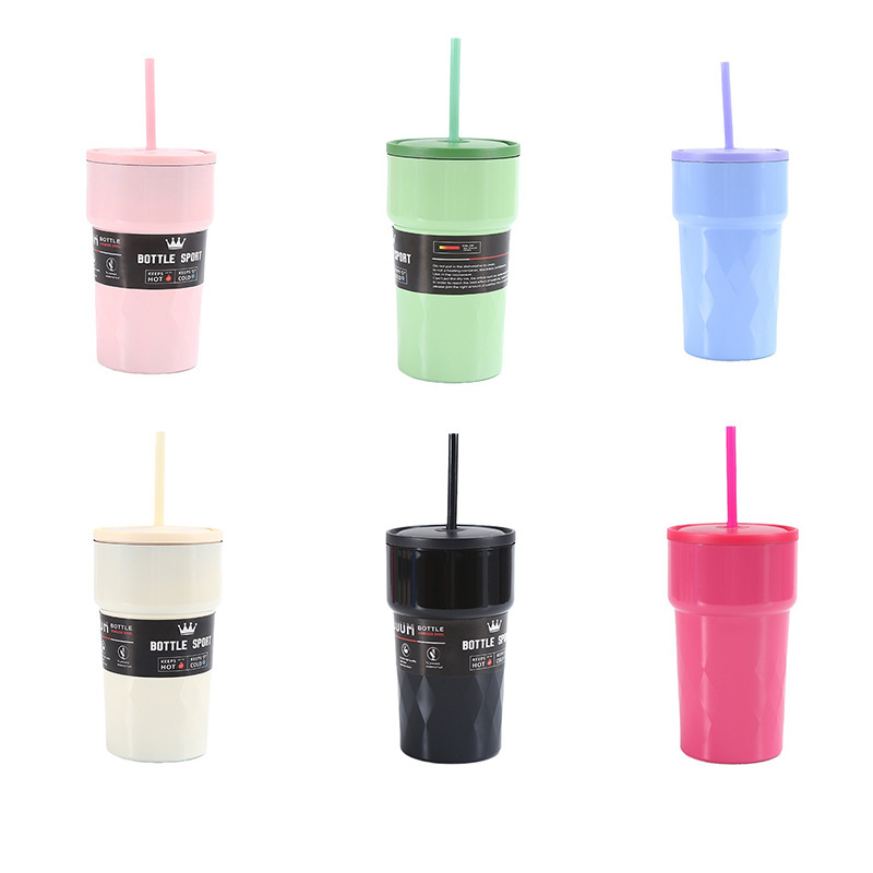 Transfronterizo nuevo 304 taza de vacío de acero inoxidable de alto aspecto taza de paja al aire libre conveniente calentador de hielo taza de coche