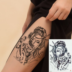 Cross-border large quantity wholesale factory cute ancient style girl black and white tattoo sticker water transfer tattoo sticker