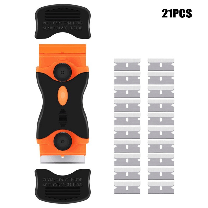 跨境21件套迷你双面锯刀刮刀车窗墙壁胶水贴纸贴花标签清洁