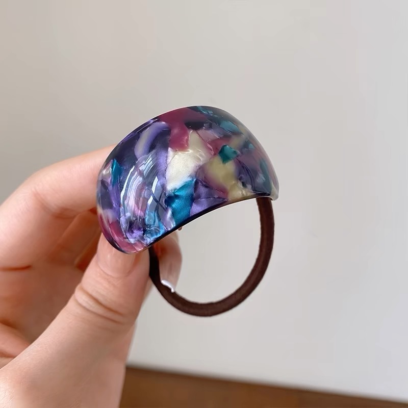 12g Weight Hair Tie Hair Accessories Type 1 Piece Quantity Holiday, Daily Occasion Acrylic Material Color Block, Horse Pattern Women's Gender Elegant Style Elegant Women's Color Block Horse Acrylic Hair Tie 9
